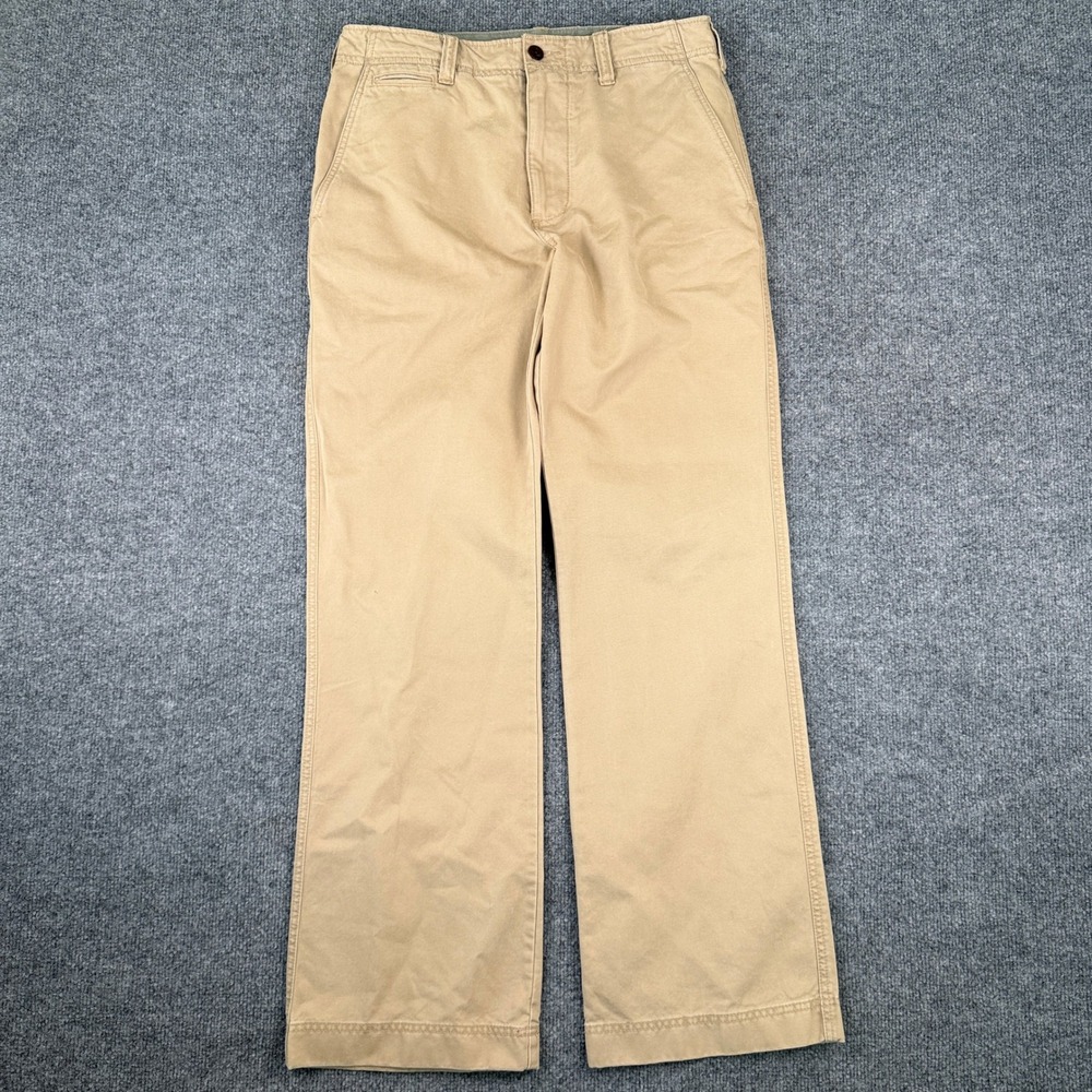 J Crew Broken In Bootcut Chino Pants Mens 32x32 Khaki Brown Cotton Y2K VTG